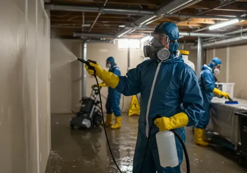 Basement Sanitization and Antimicrobial Treatment process in Patterson Tract, CA